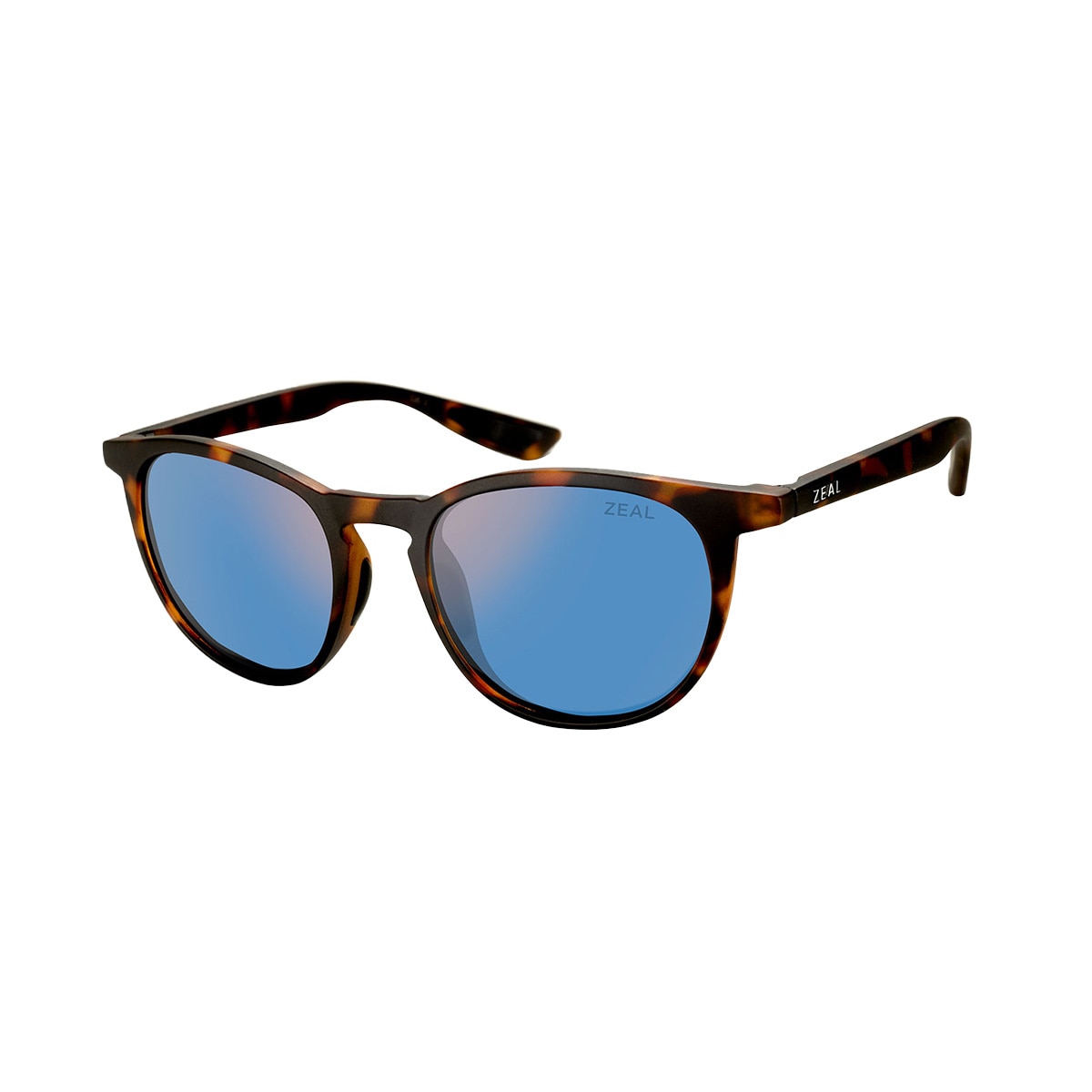 Zeal Juno Sunglasses Polarized in Matte Tortoise with Horizon Blue
